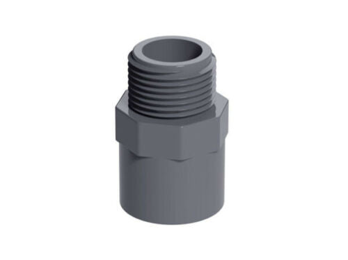 50mm to 1 1/2" PVC Threaded Male Connector