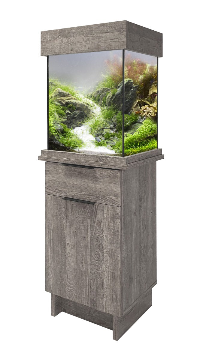 Aqua One OakStyle 85 Complete Aquarium & Cabinet - Oak/Grey