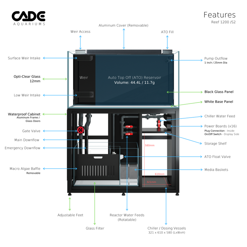 Cade Aquariums Reef S2 1200