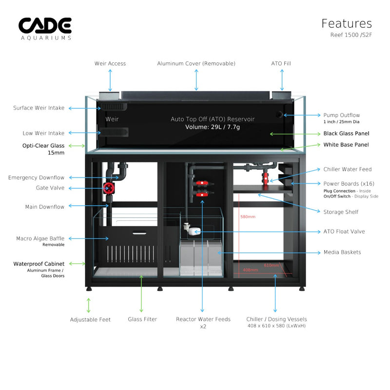 Cade Aquariums Reef S2/F ‘Frag’ 1500