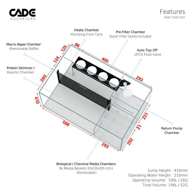 Cade Aquariums Reef S2/F ‘Frag’ 1500