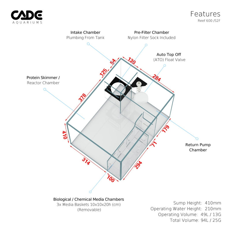 Cade Aquariums Reef S2/F ‘Frag’ 600