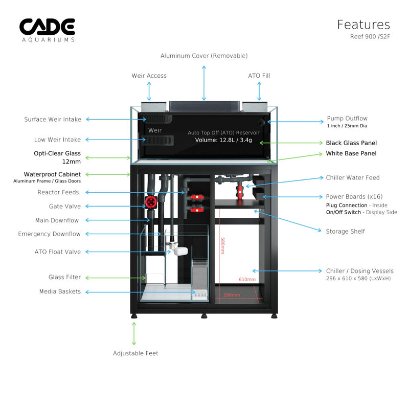 Cade Aquariums Reef S2/F ‘Frag’ 900
