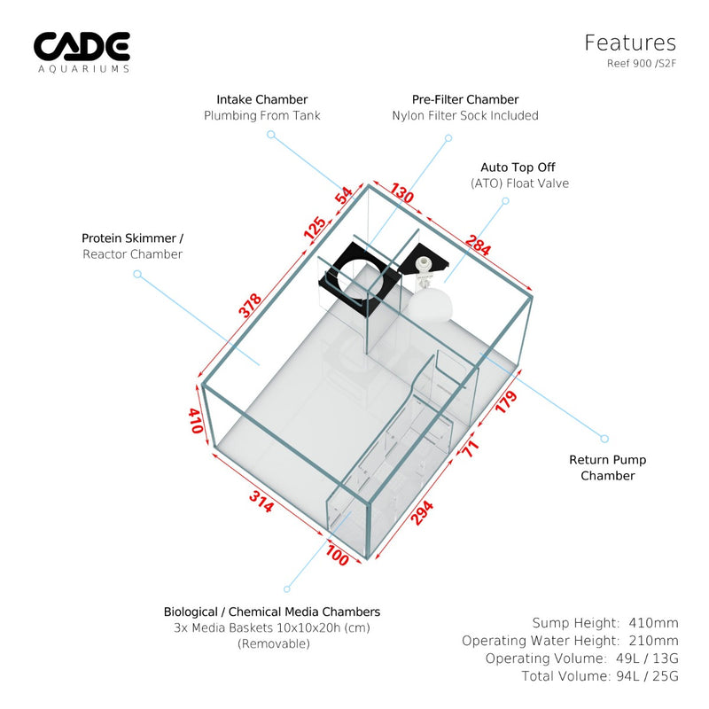 Cade Aquariums Reef S2/F ‘Frag’ 900