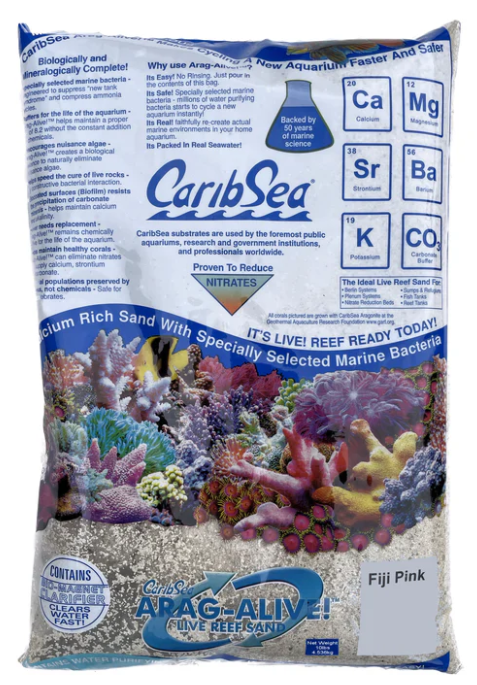 CaribSea Arag-alive Fiji Pink Live Sand 10lb (4.5kg)