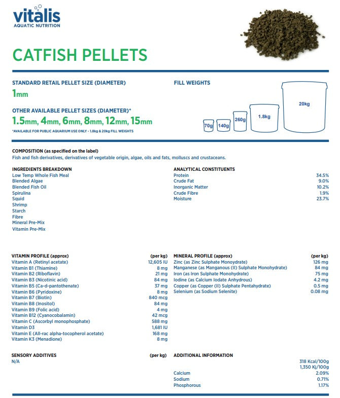 Vitalis Catfish Pellets 140g