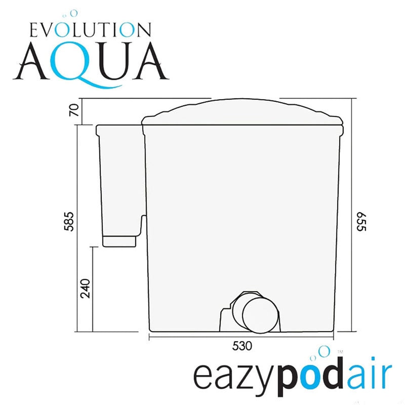 Evolution Aqua Eazy Pod Complete Inc 70lpm Airpump Kit & 18W UV (Grey / Green)
