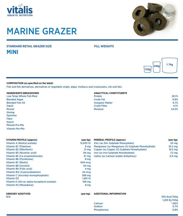 Vitalis Marine Grazer Mini 120g