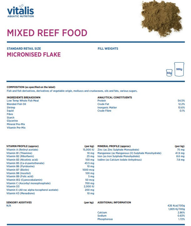 Vitalis Mixed Reef Food 50g