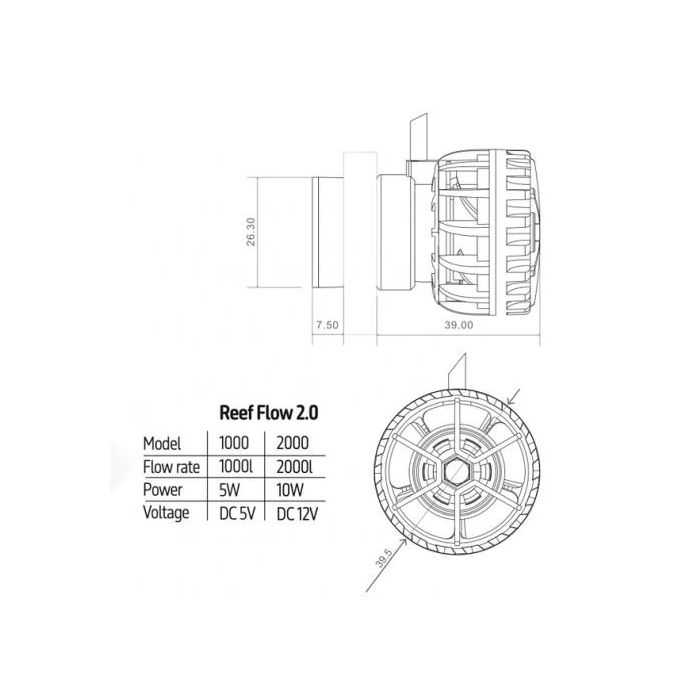 TMC Reef Flow 2.0 2000 Nano 12V DC Wavemaker