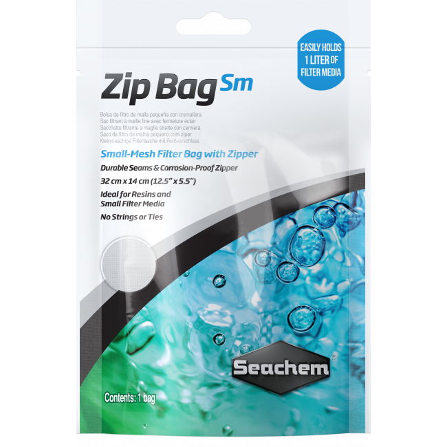 Seachem Zip Bag Sm 12.5" x 5.5" Media Bag