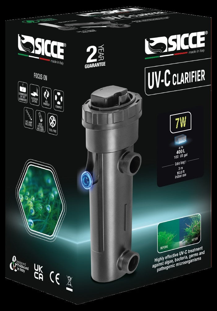 Sicce Aquarium UVC Clarifier 7w