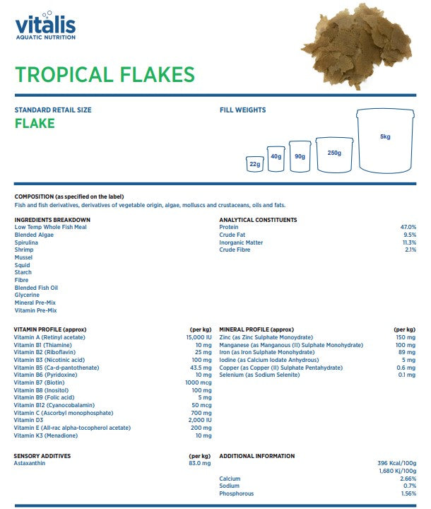 Vitalis Tropical Flakes 22g