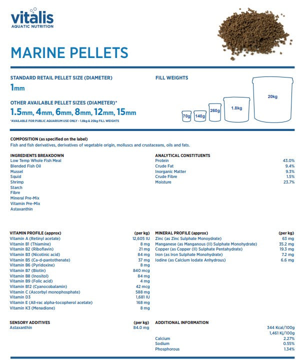 Vitalis Marine Pellets 70g
