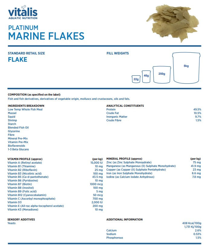 Vitalis Platinum Marine Pellets 260g